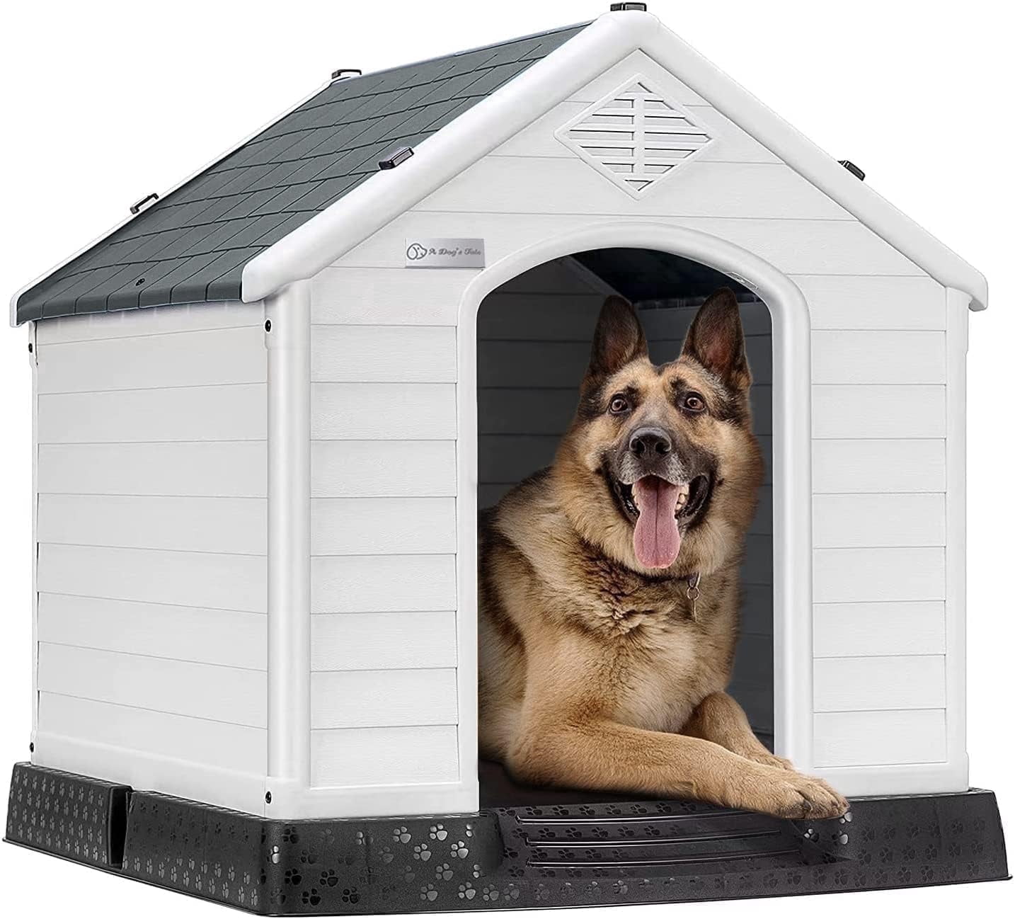 Waleaf-Plastic-Dog-House-Outdoor-Indoor-Small-Medium-Larige-Dogs-Waterproof-Dog-Houses-Elevated-Floor-Air-Vents-Durable-Ventilate-Easy-Clean-Assemble_4b30e5c1-dd9f-48d2-a112-c822b75bf530.468186eb15f54294c02c4c97e15713aa Waleaf Plastic Dog House Outdoor Indoor for Small Medium Larige Dogs,Waterproof Dog Houses with Elevated Floor and Air Vents,Durable Ventilate & Easy Clean and Assemble - Image 1