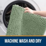 Buganda Bathroom Rugs 30x20, Quick Dry Machine Washable Chenille Bath Mats with Rubber Backing, Grey - Image 79